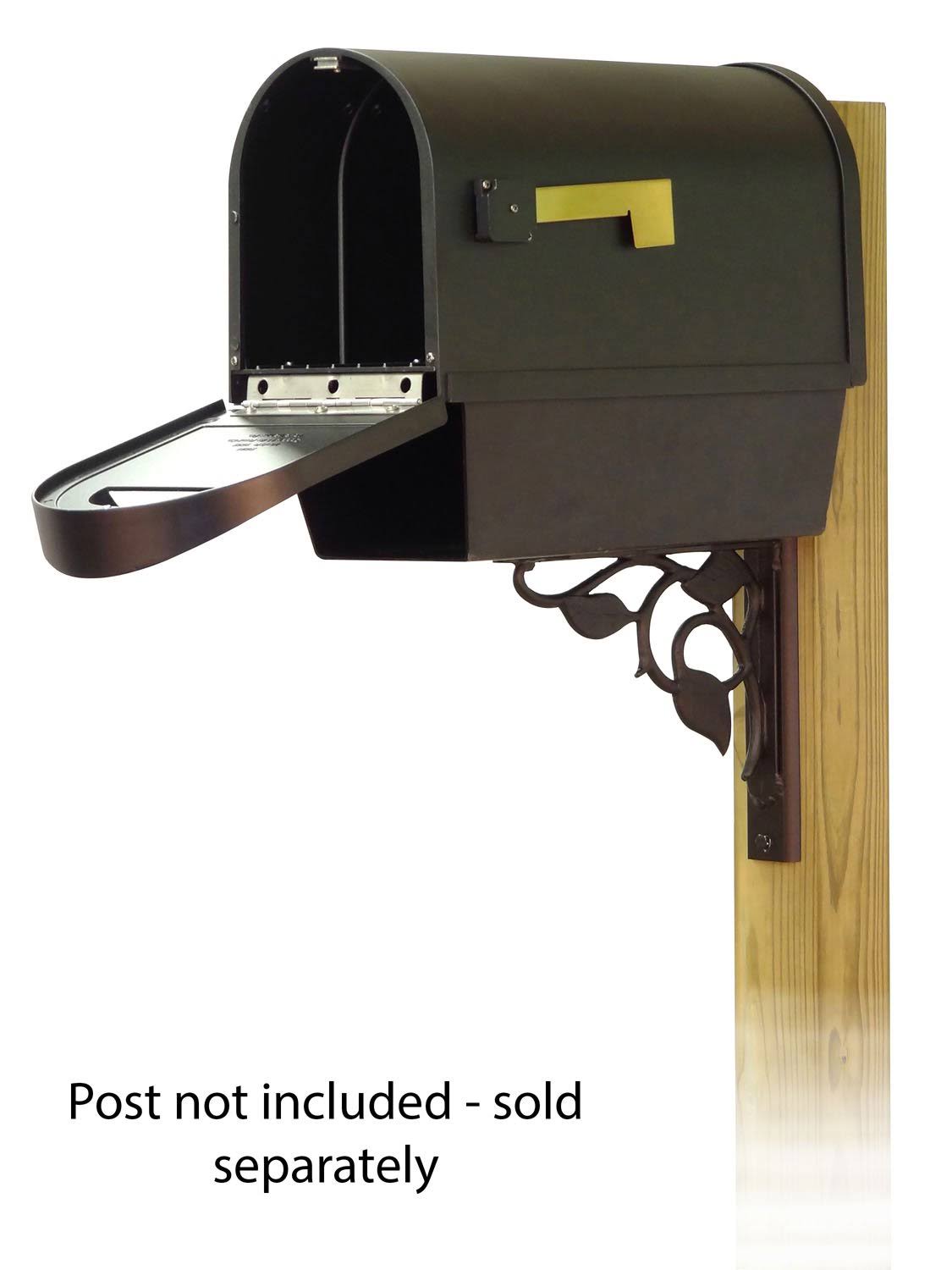 Classic Curbside Mailbox with Newspaper Tube and Floral Front F930