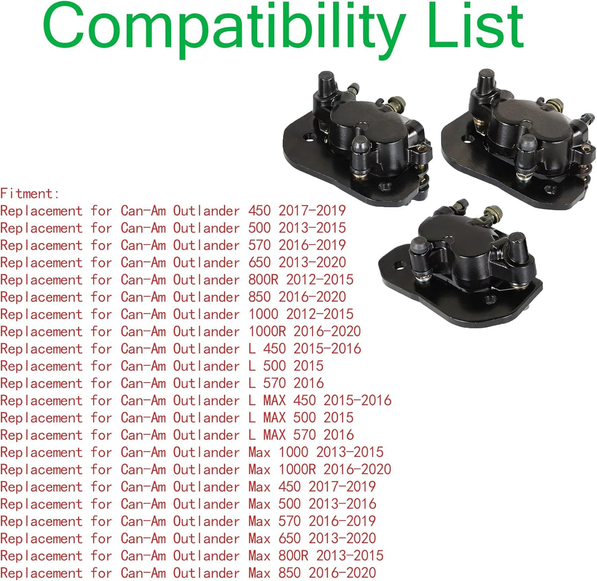 Front + Rear Brake Calipers with Pads Pack of 2 J56364