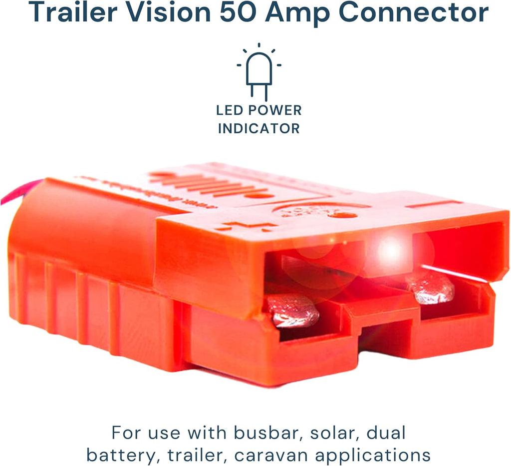 50A Anderson Connector with Dust Cable Sheath Cover, Red 6 pcs T53550