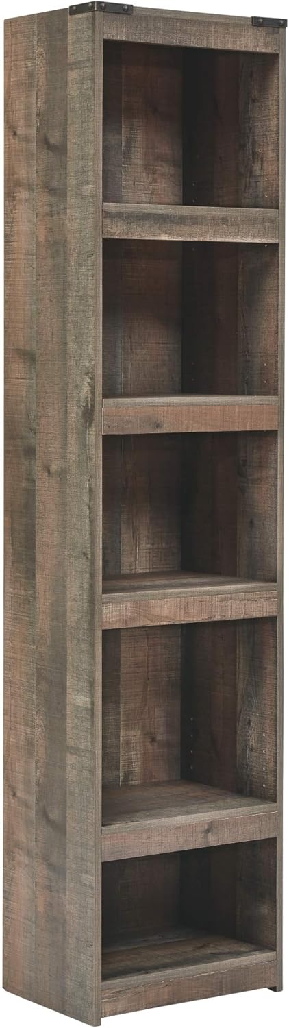 Whitewash Entertainment Center Pier Bookcase with 3 Adjustable Shelves P20967