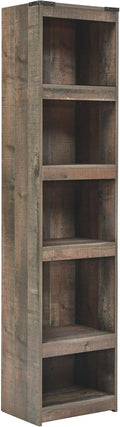 Whitewash Entertainment Center Pier Bookcase with 3 Adjustable Shelves P20967
