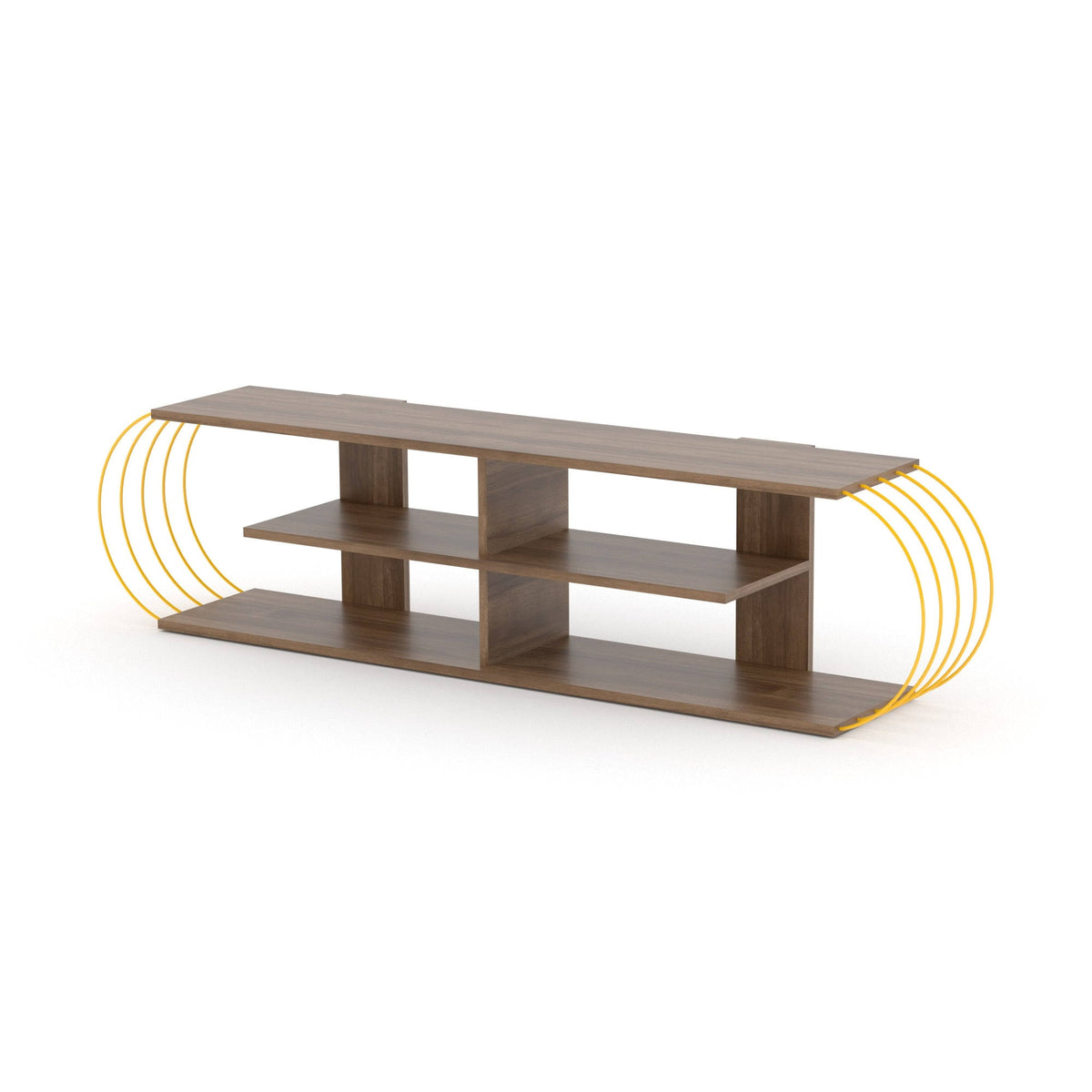 Walnut-Yellow TV Unit F9460