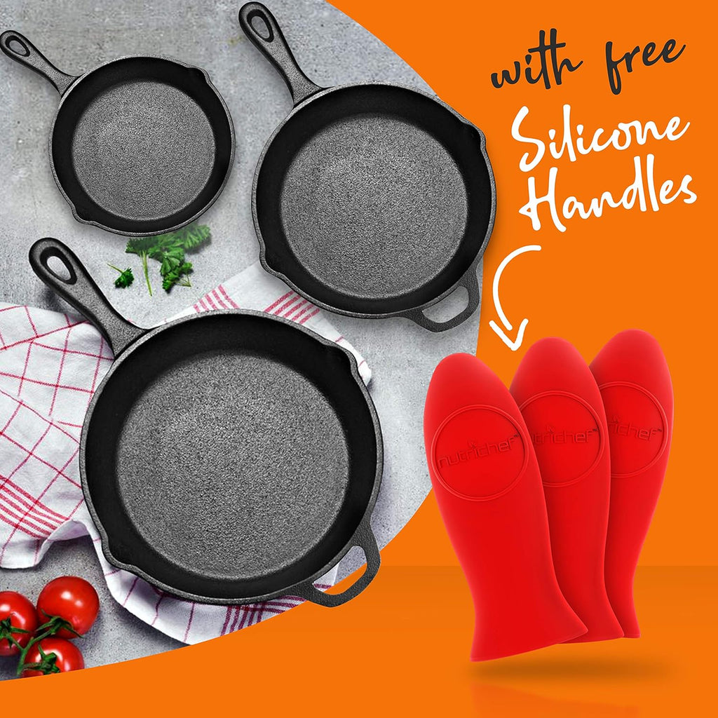Pre-Seasoned Cast Iron Skillet Nonstick Cookware Set O492