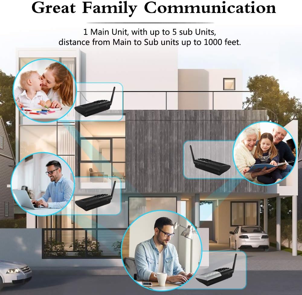 Full Duplex Wireless Intercom System, 1000 feet Range A527