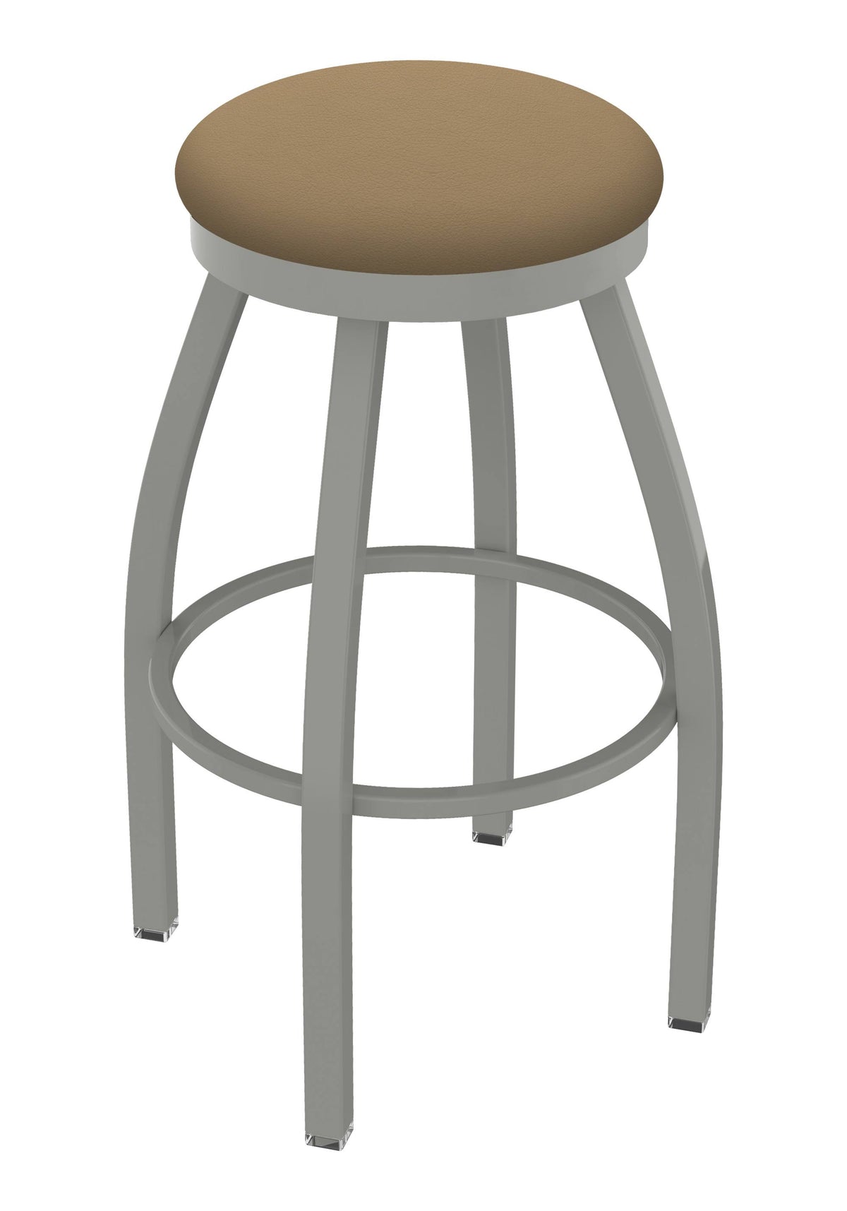 25x22 Swivel Counter Stool with Anodized Nickel Finish and Canter Sand Seat C3755