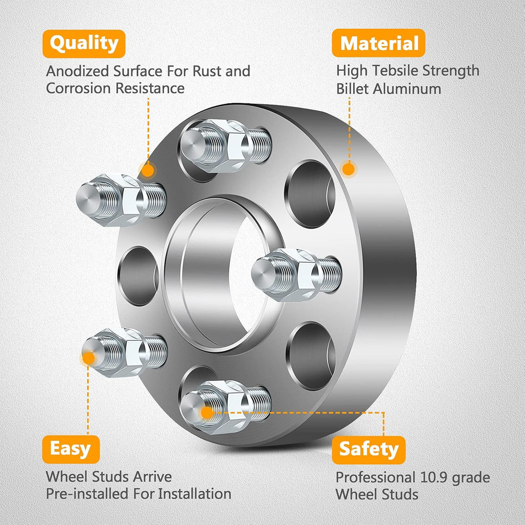 5x100 to 5x112 Wheel adapter 10mm with 14x1.5 Studs 5 lug hubcentric 2PCS B16468