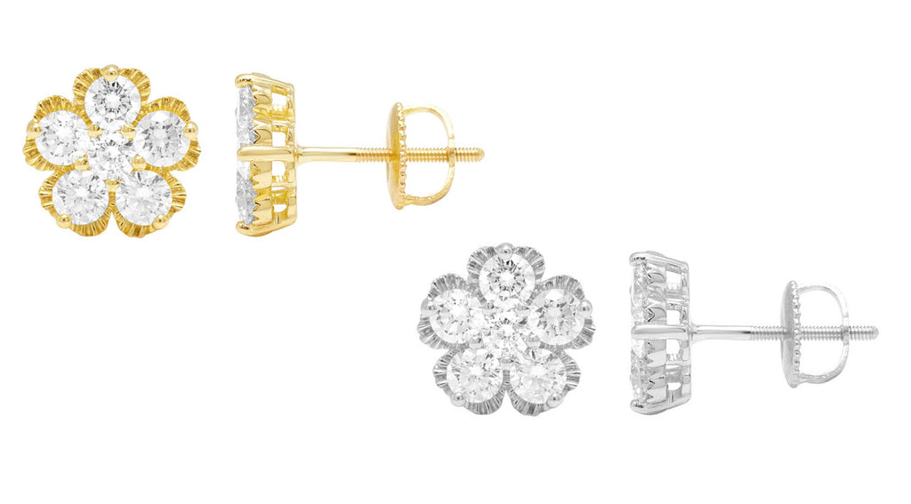 Yellow Gold Diamond Stud Earrings J126