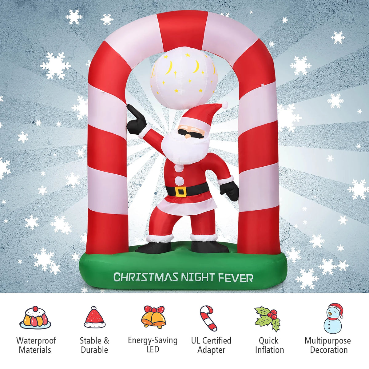 Inflatable Christmas Santa Claus Archway Yard Decoration I844117