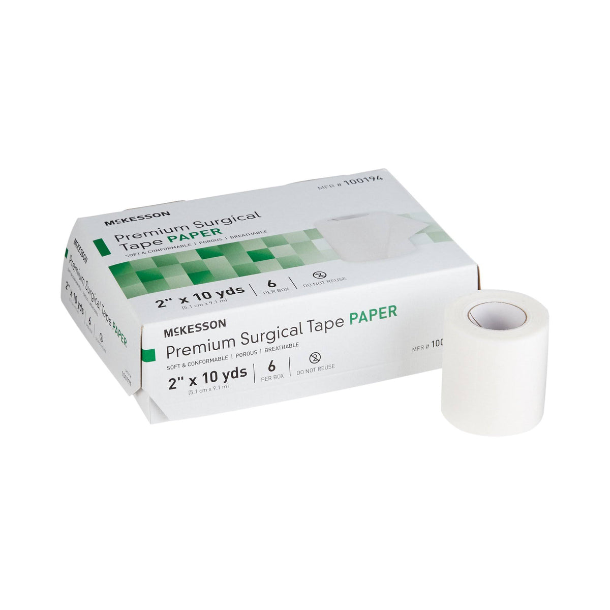 White 2 inch x 10 Yard Paper Medical Tape P186
