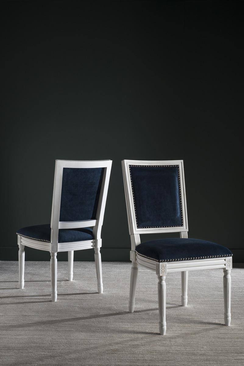 Set of 2 Black Velvet Side Chair Y716