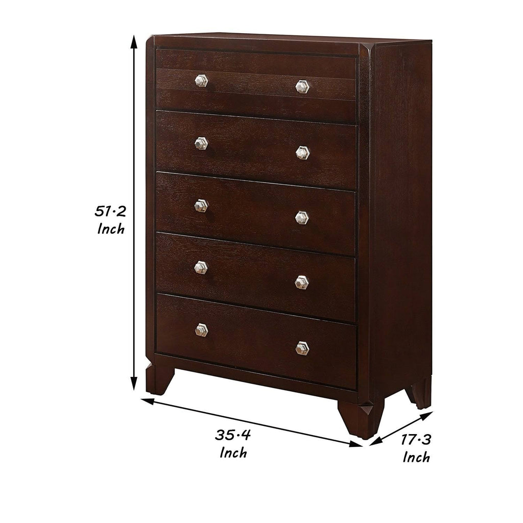 5 Drawer Chest with Metal Pulls O3327