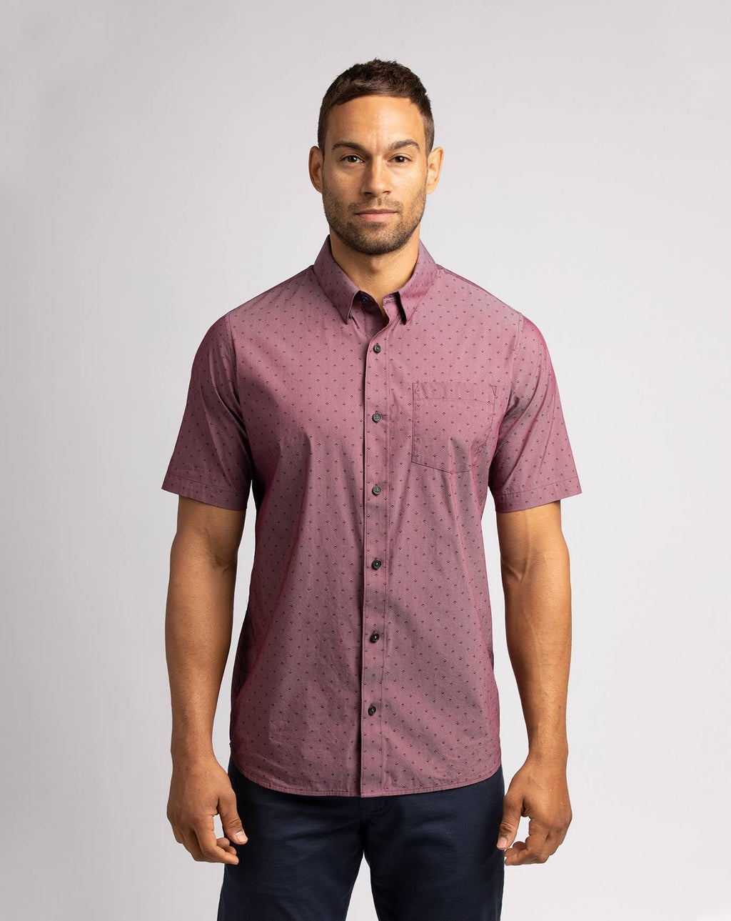 Heather Tawny Port Button Up Shirt, Size Small M4129
