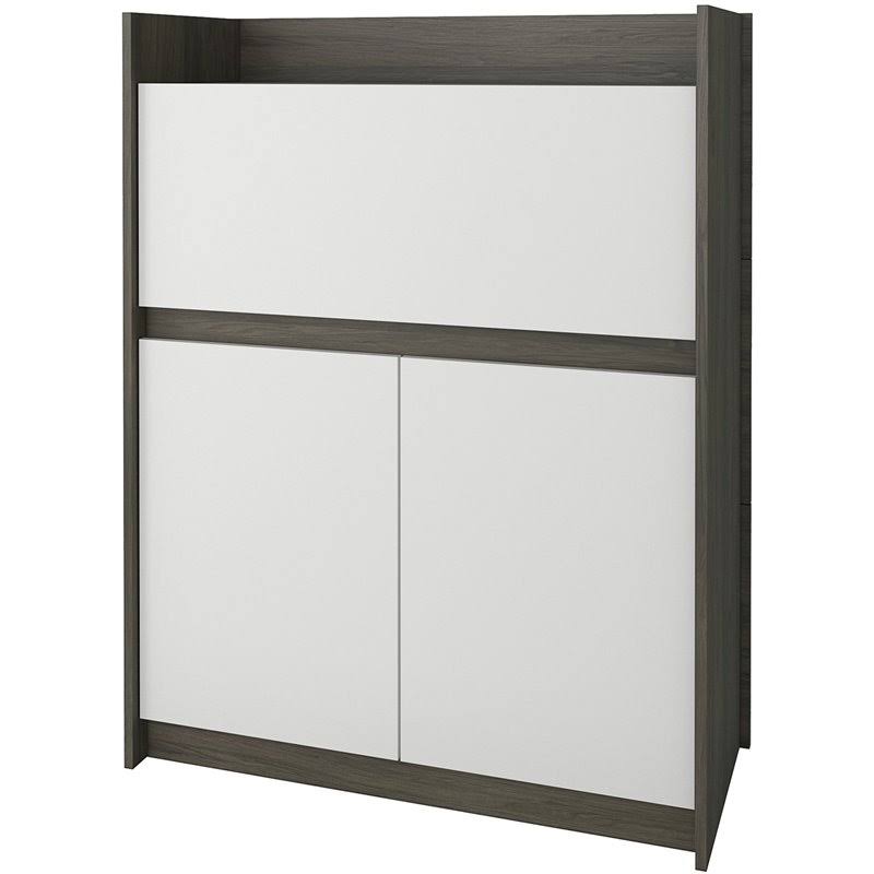 2 Piece Home Office Set Bark Grey White Q63225