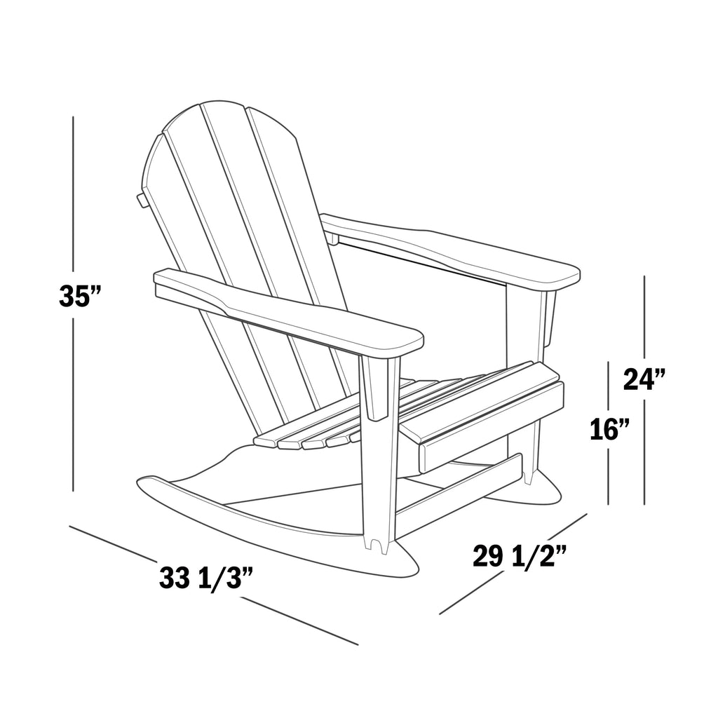 Black 2 Piece Outdoor Rocking Chair Set with Side Table P2045