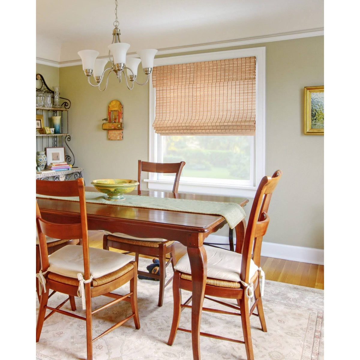Cordless Bamboo Roman Shades, 29 inch x 64 inch, Brown T90131