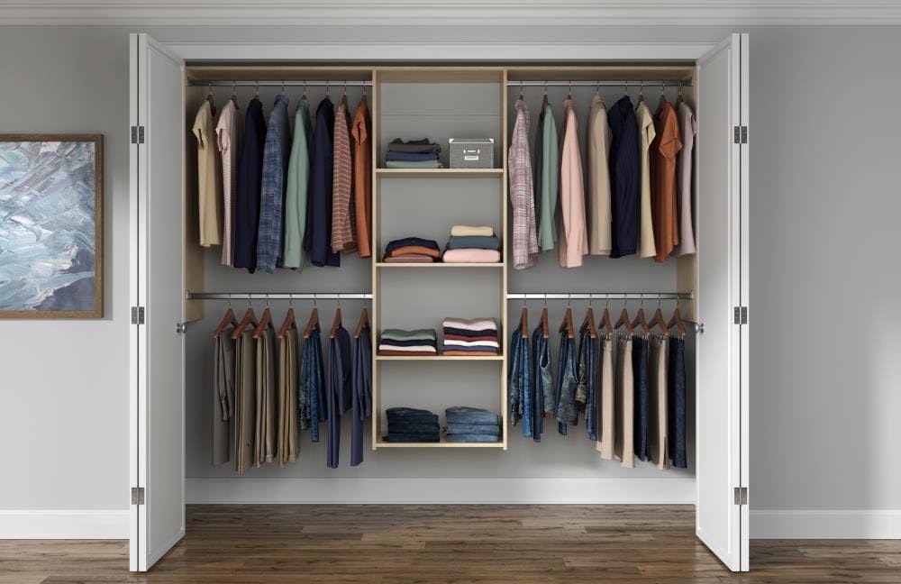 Honey Blonde Wood Deluxe Shelving Closet Kit K354