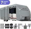 RV Cover 7 Layers Top Camper Cover for 27' to 30' RV with Tongue Jack Cover J14086