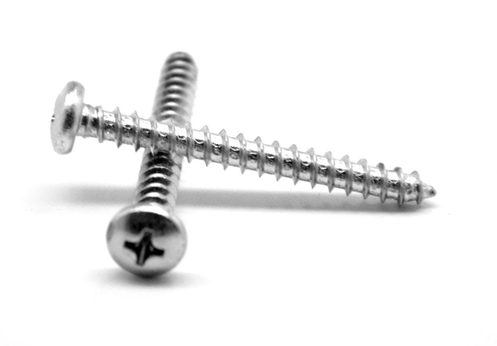 12-14 x 2 Phillips Pan Head Type AB Stainless Steel 18-8 Sheet Metal Screw Pk 1000 J85005