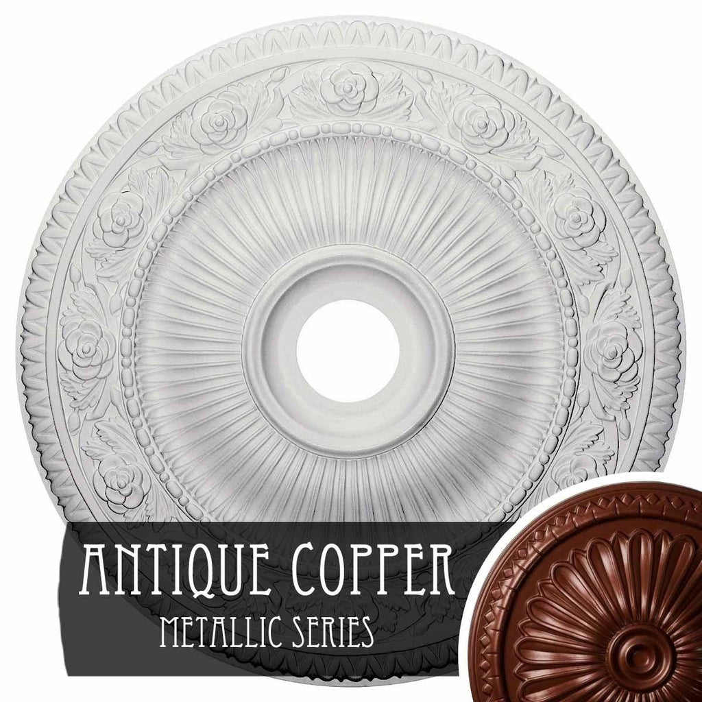 24 1/4x22OD x 3 7/8x22ID x 2x22P Hand-Painted Ceiling Medallion L235207