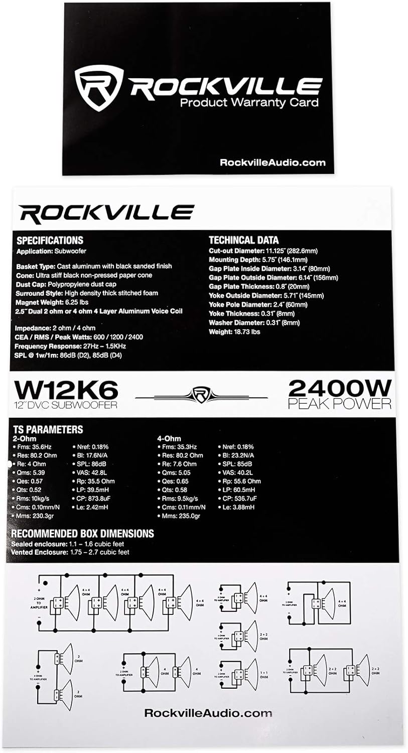 12" 4800w Subwoofers with Vented Box and Mono Amplifier N908861