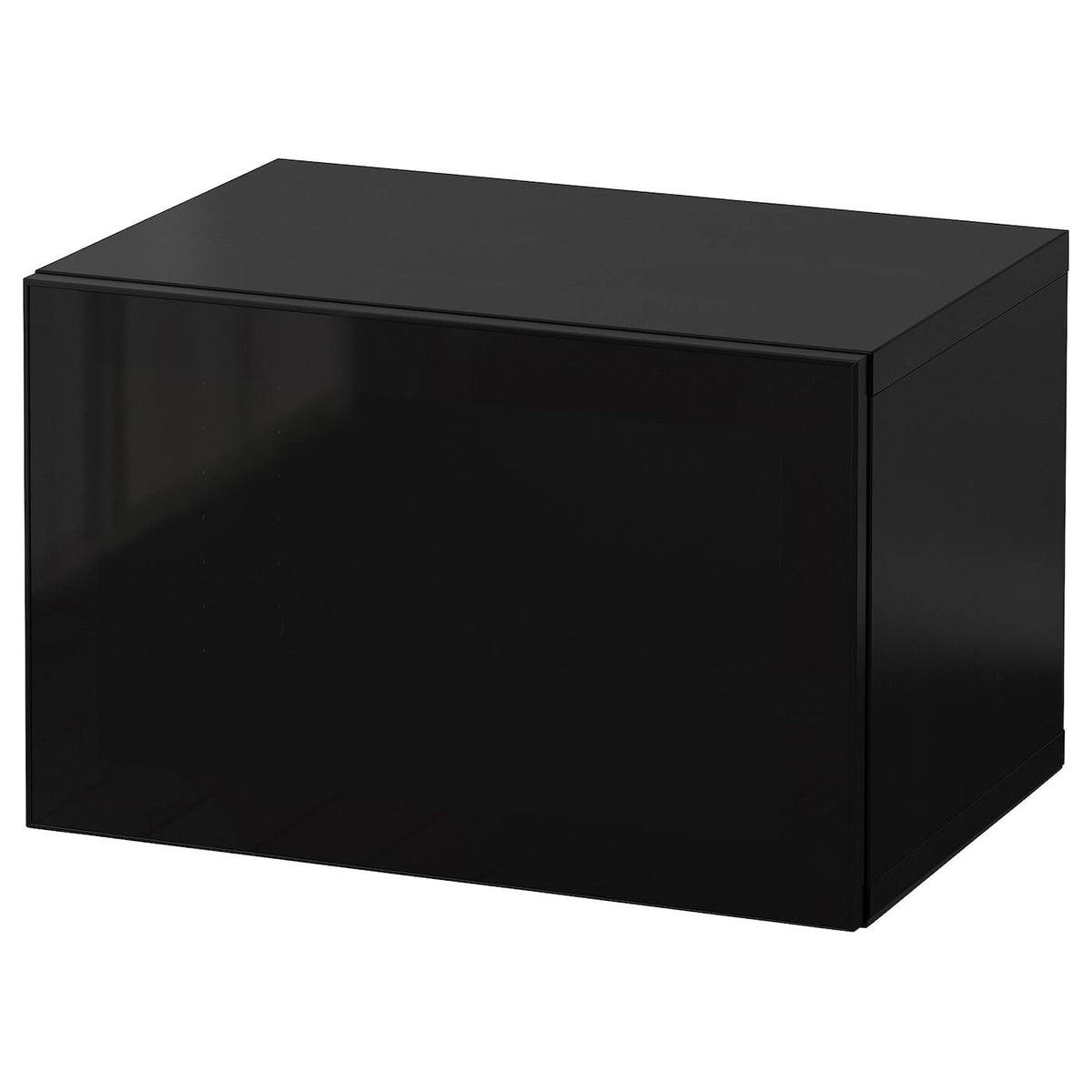 Black-Brown Wall-Mounted Cabinet with Smoked Glass D132438