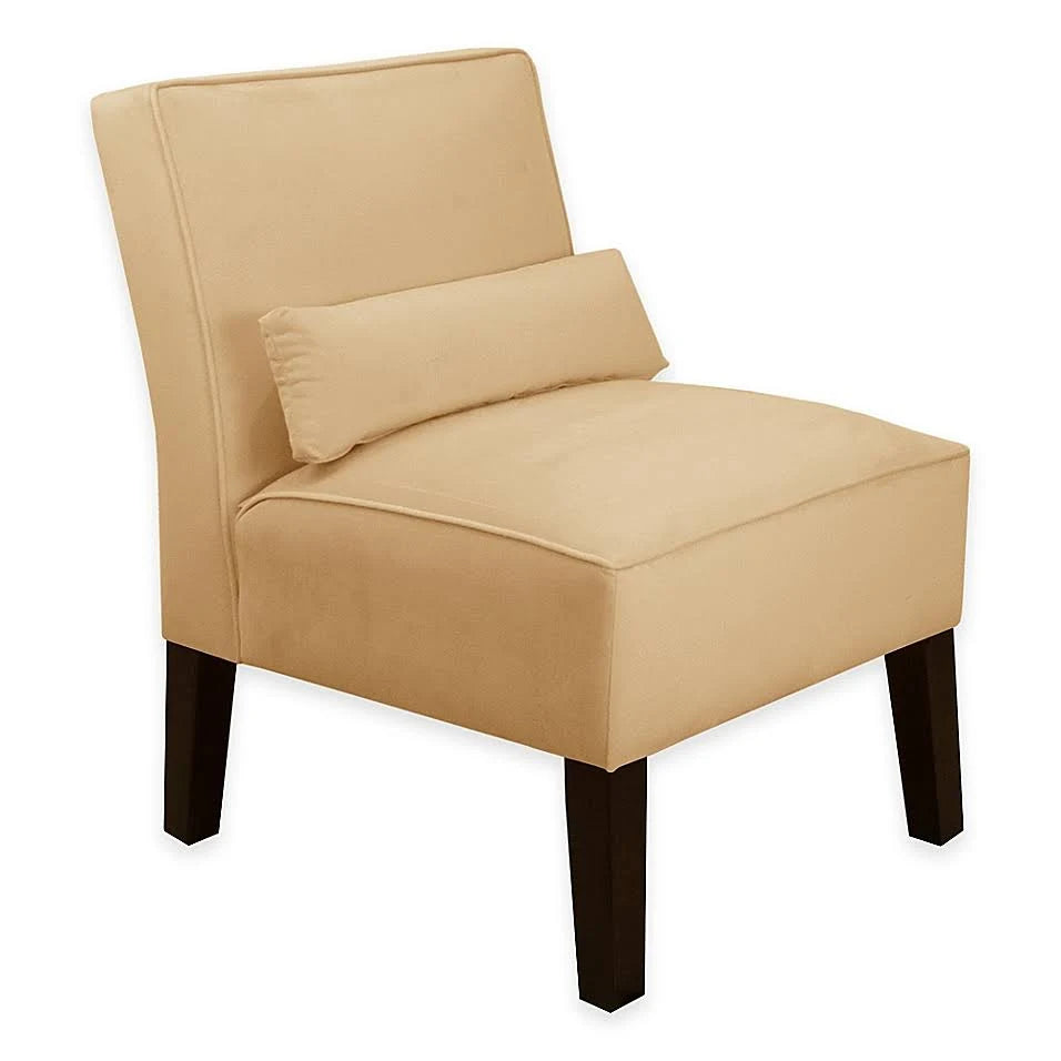 Beige Velvet Armless Chair Y283110