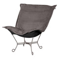 Pewter/Black Puff Scroll Chair with Titanium Frame N693