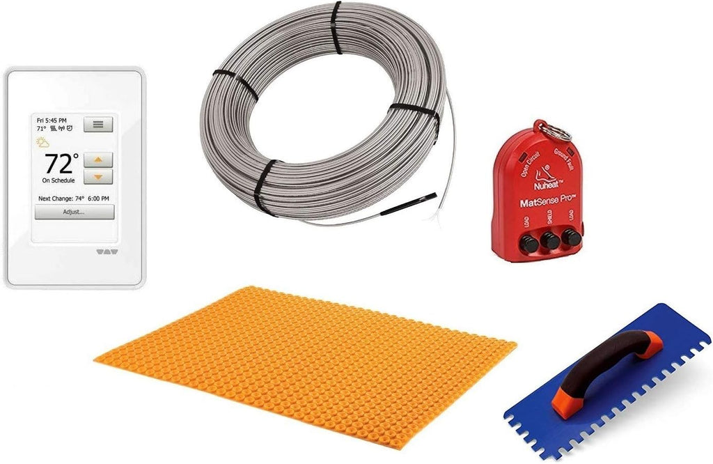 Floor Heating Kit with Touchscreen Programmable Thermostat W7927