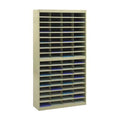 Steel Literature Organizer, 72 Letter Size Compartments, Brown E54959