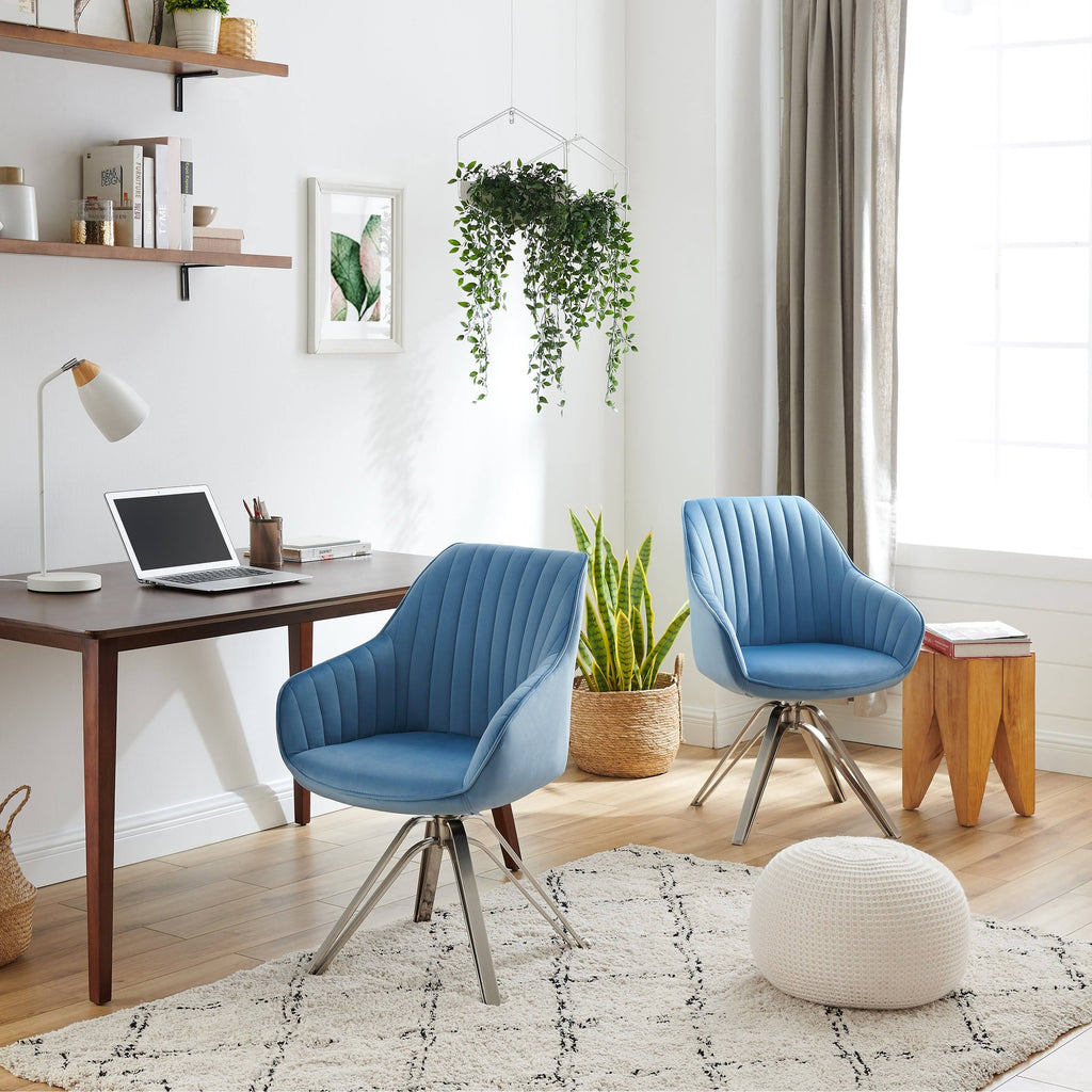 Classical Swivel Office Accent Arm Chair with Chrome Legs S7829