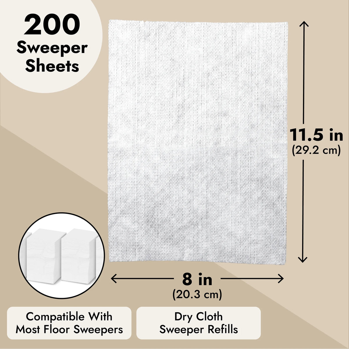 200 Pack Disposable Dry Mop Pads for Floor Cleaning E567