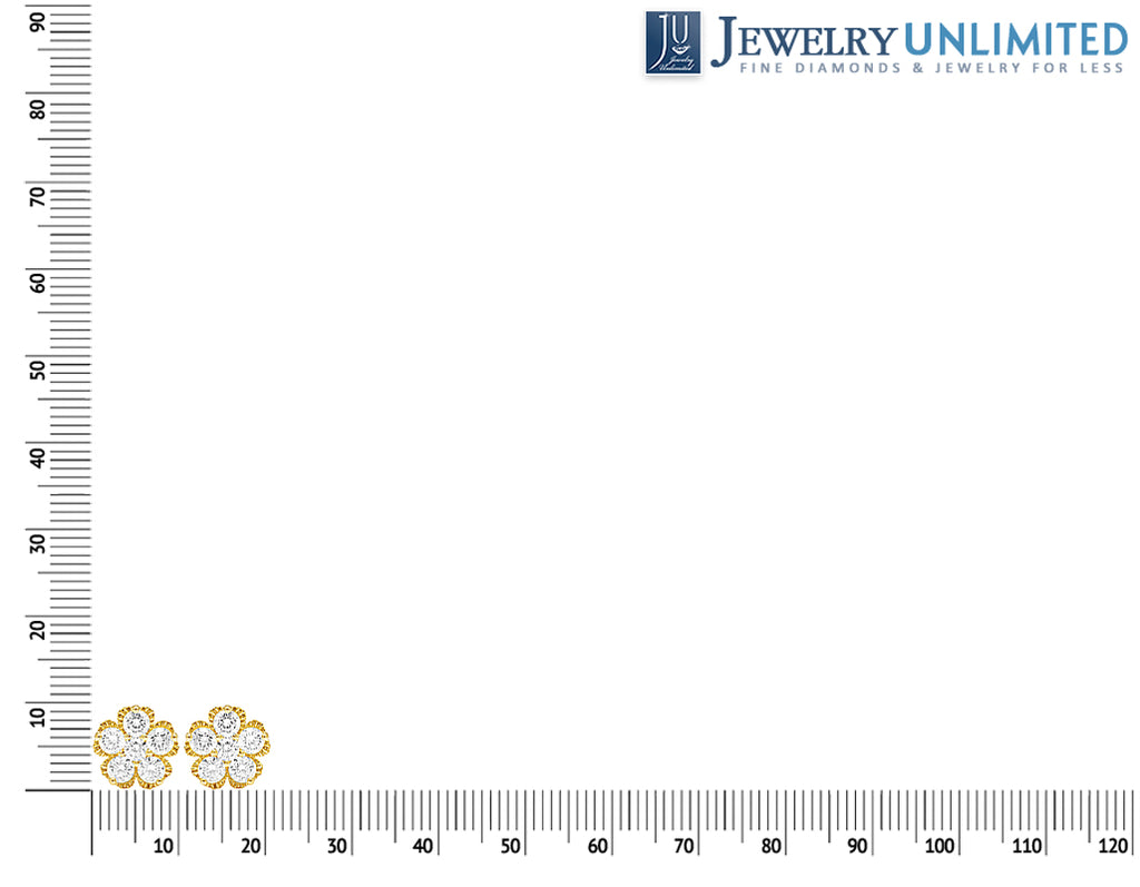 Yellow Gold Diamond Stud Earrings J126