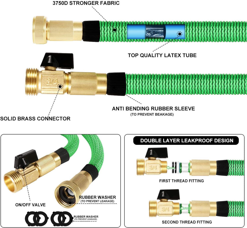 Expandable Garden Hose Pack of 2 with Brass Connectors S896
