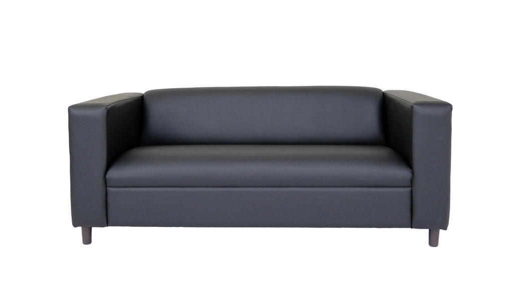 Black Faux Leather Sofa R166019
