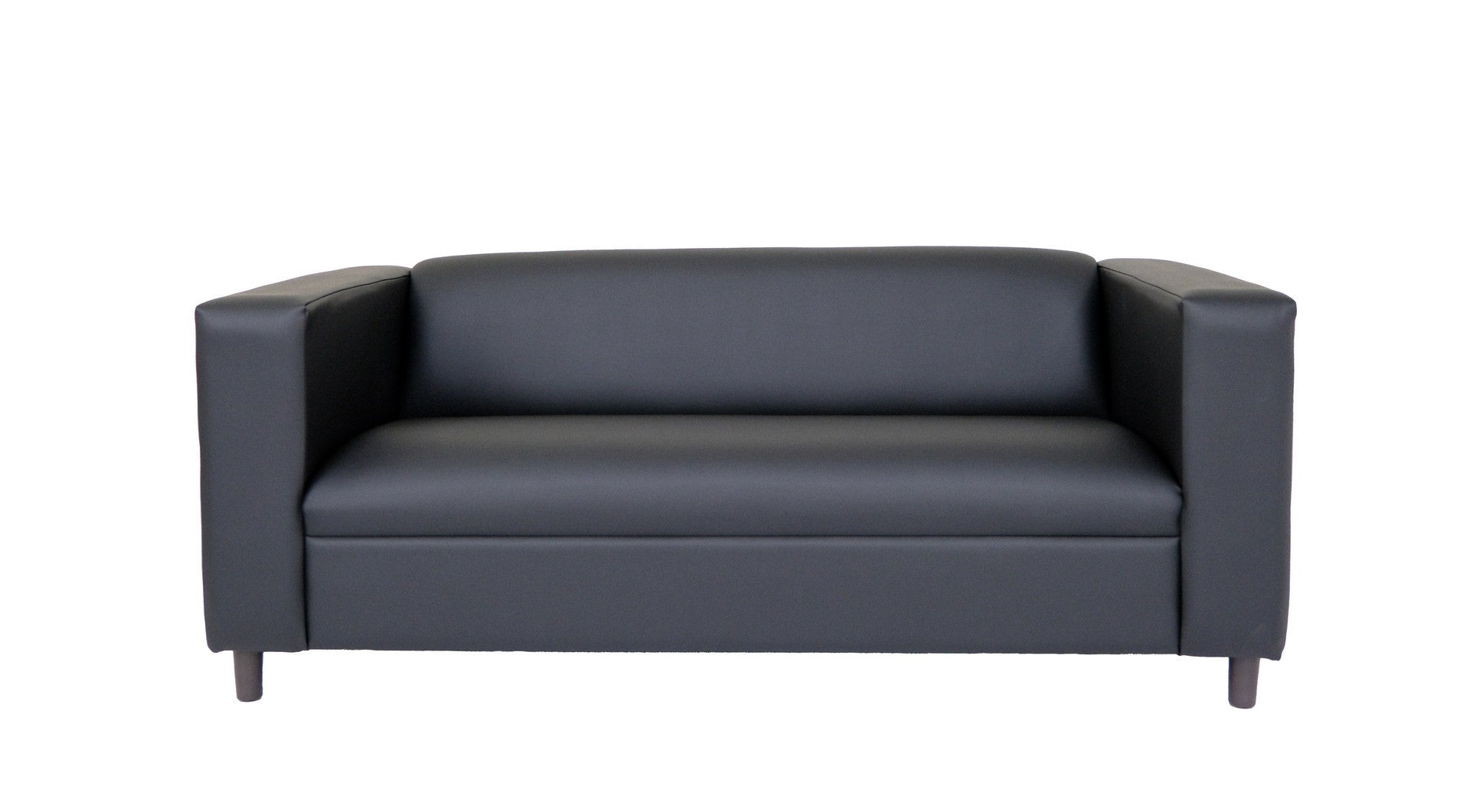 Black Faux Leather Sofa R166019