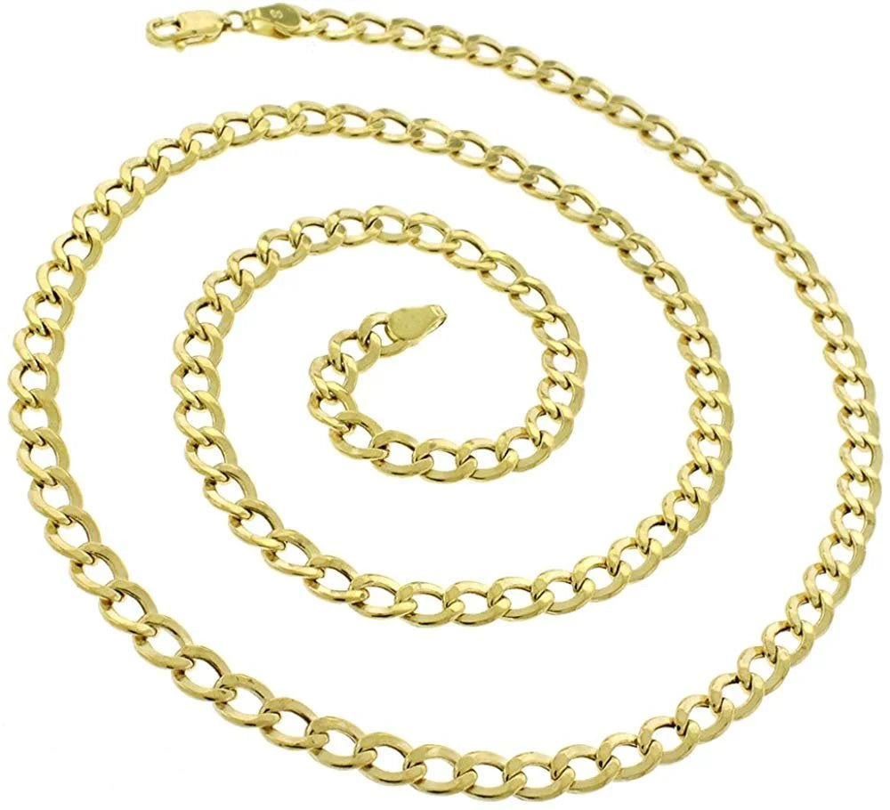 14K Yellow Gold 5mm Hollow Cuban Chain Necklace C185198