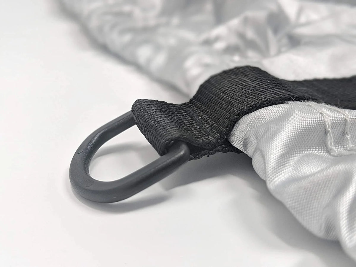 RV Cover for Pop Up Trailer 8' - 10' Long with Fleece Lining, Cable Lock, Storage Bag & Wind Straps P782