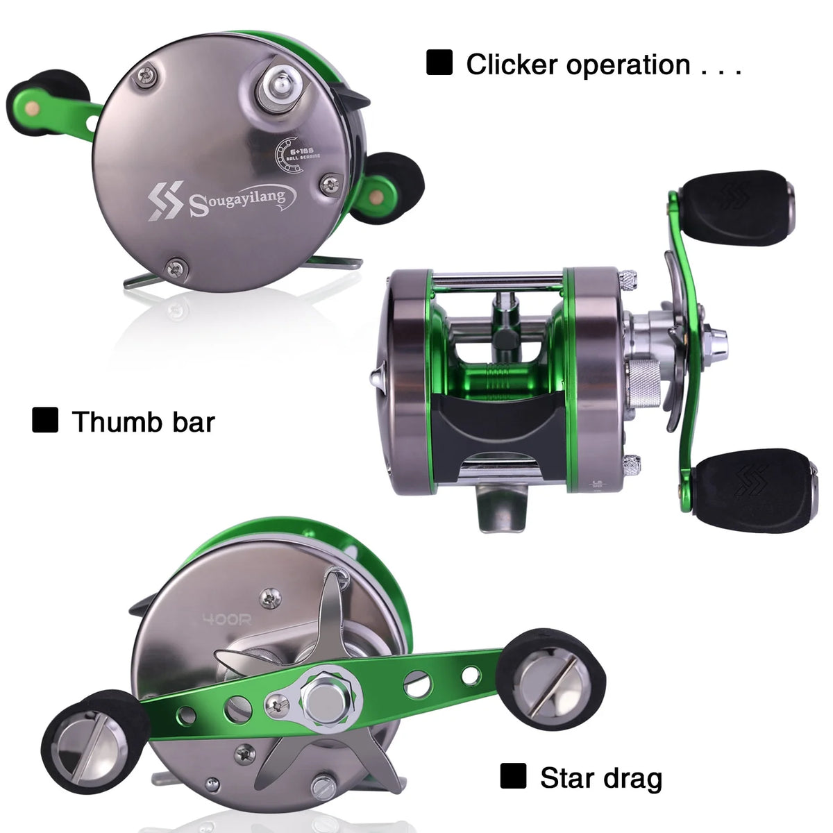 Round Baitcasting Reel Max 22LB Reinforced Metal Body Conventional Reel T253