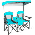 Turquoise Folding Camping Chair with Cup Holder R5774