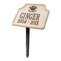 Limestone u0026 Dark Bronze Cat Memorial Marker with 2-Lines of Text N707297
