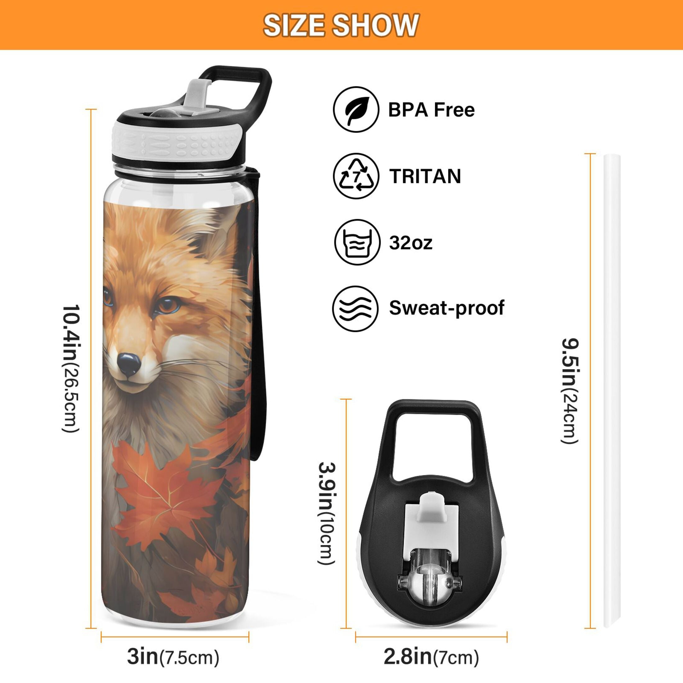 32oz Clear Tritan Leakproof Sports Water Bottle N2121