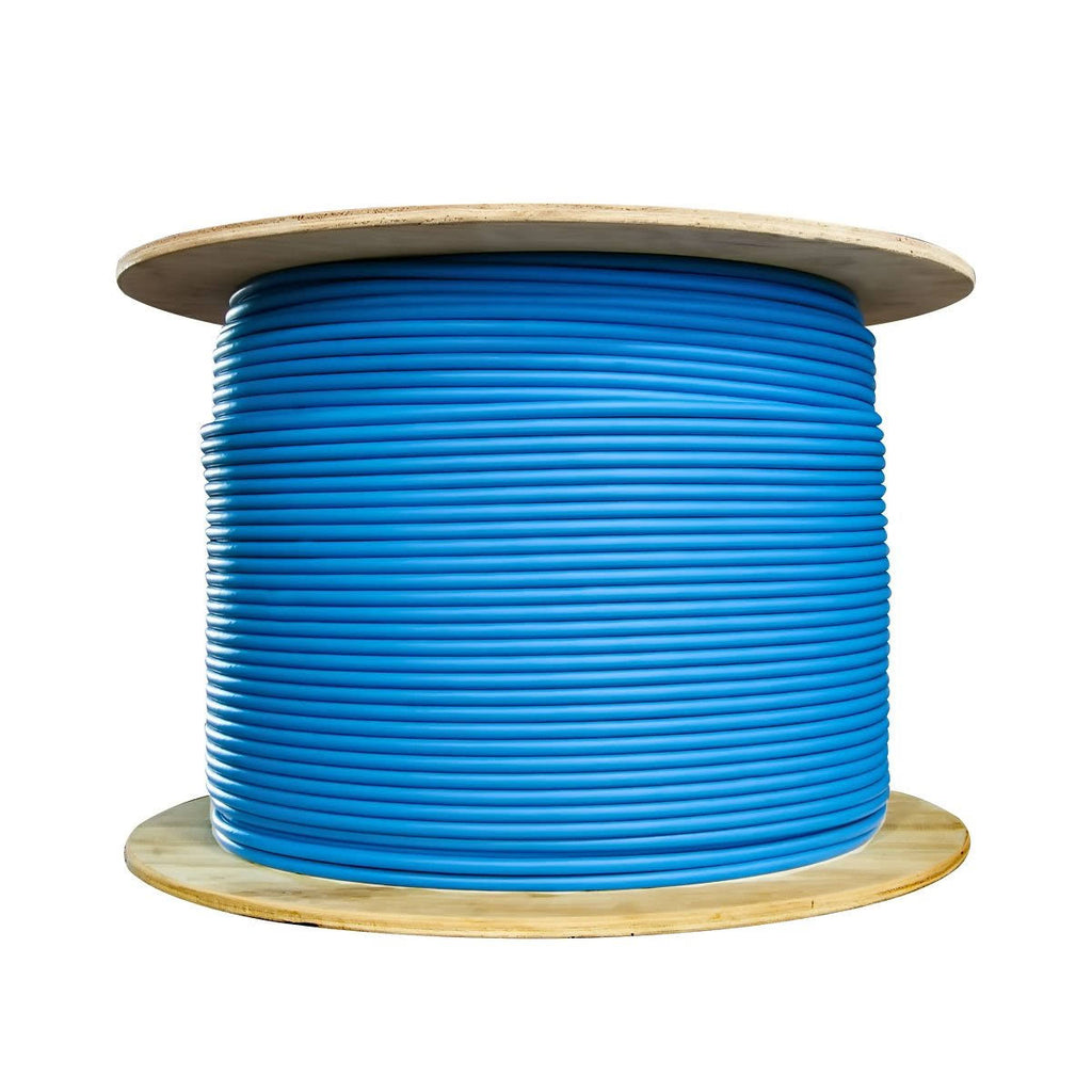 Plenum Cat6 Bulk Cable, Blue, Solid, Shielded, 23 AWG, 1000 Foot W782767