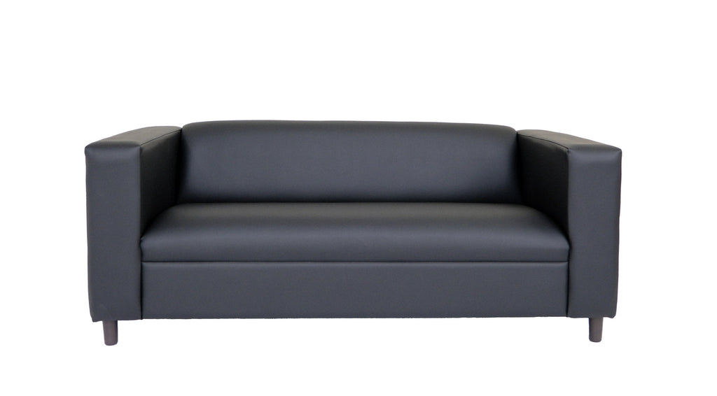 Black Faux Leather Sofa R166019