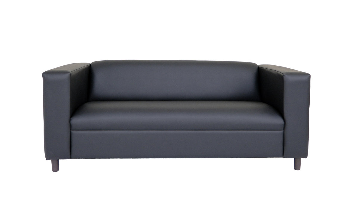 Black Faux Leather Sofa R166019