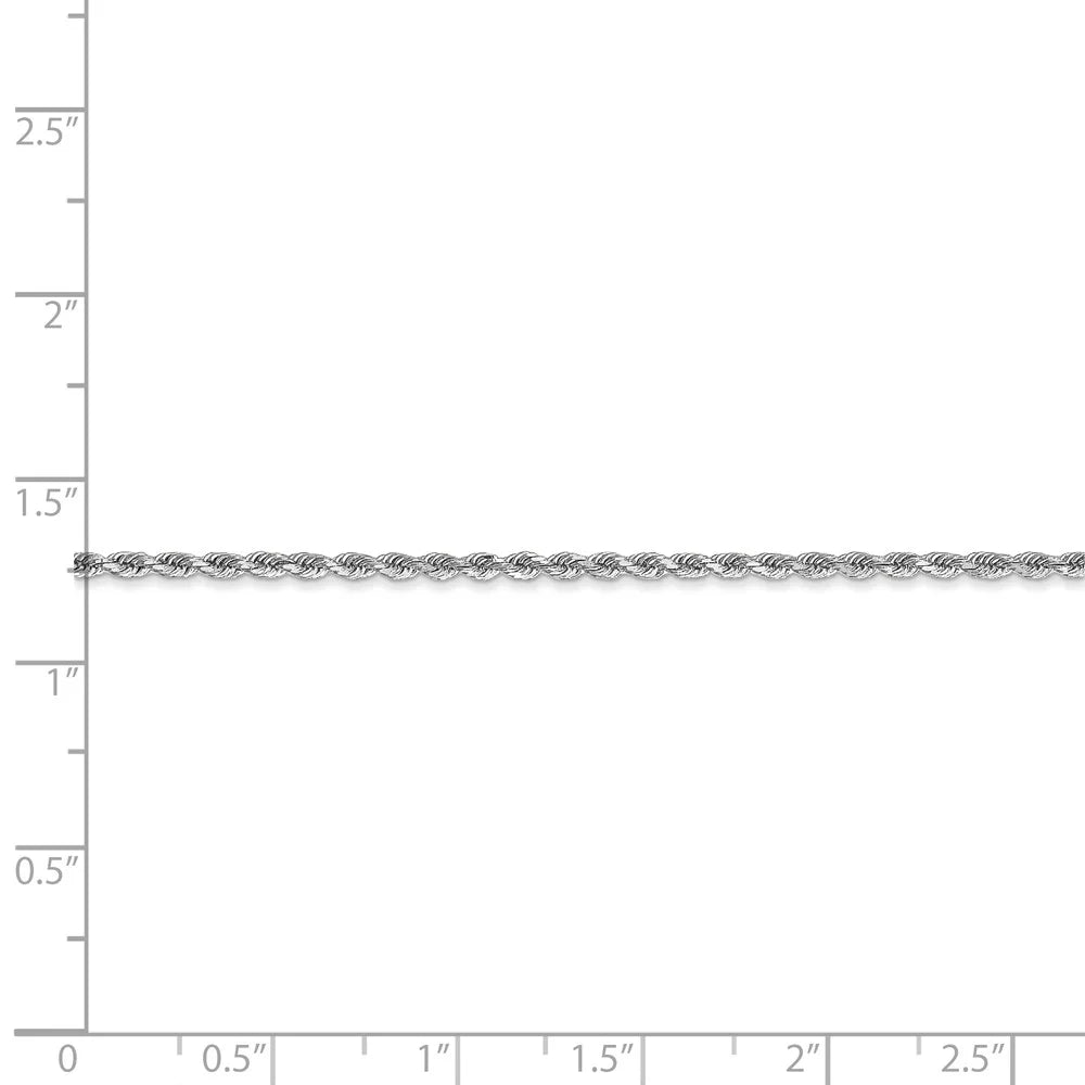 10kt White Gold 1.75mm Diamond-cut Rope Chain Necklace V473453