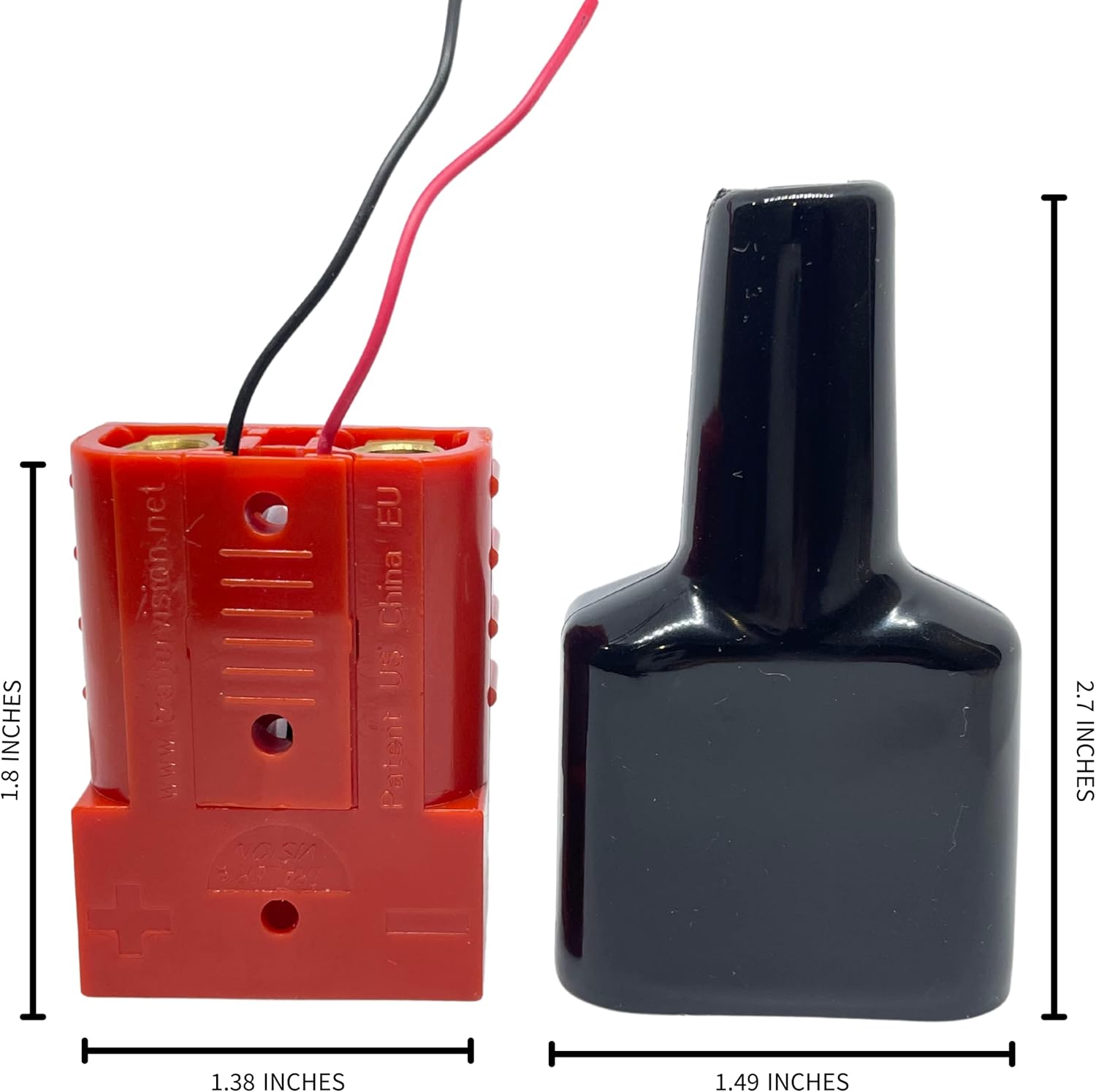 50A Anderson Connector with Dust Cable Sheath Cover, Red 6 pcs T53550
