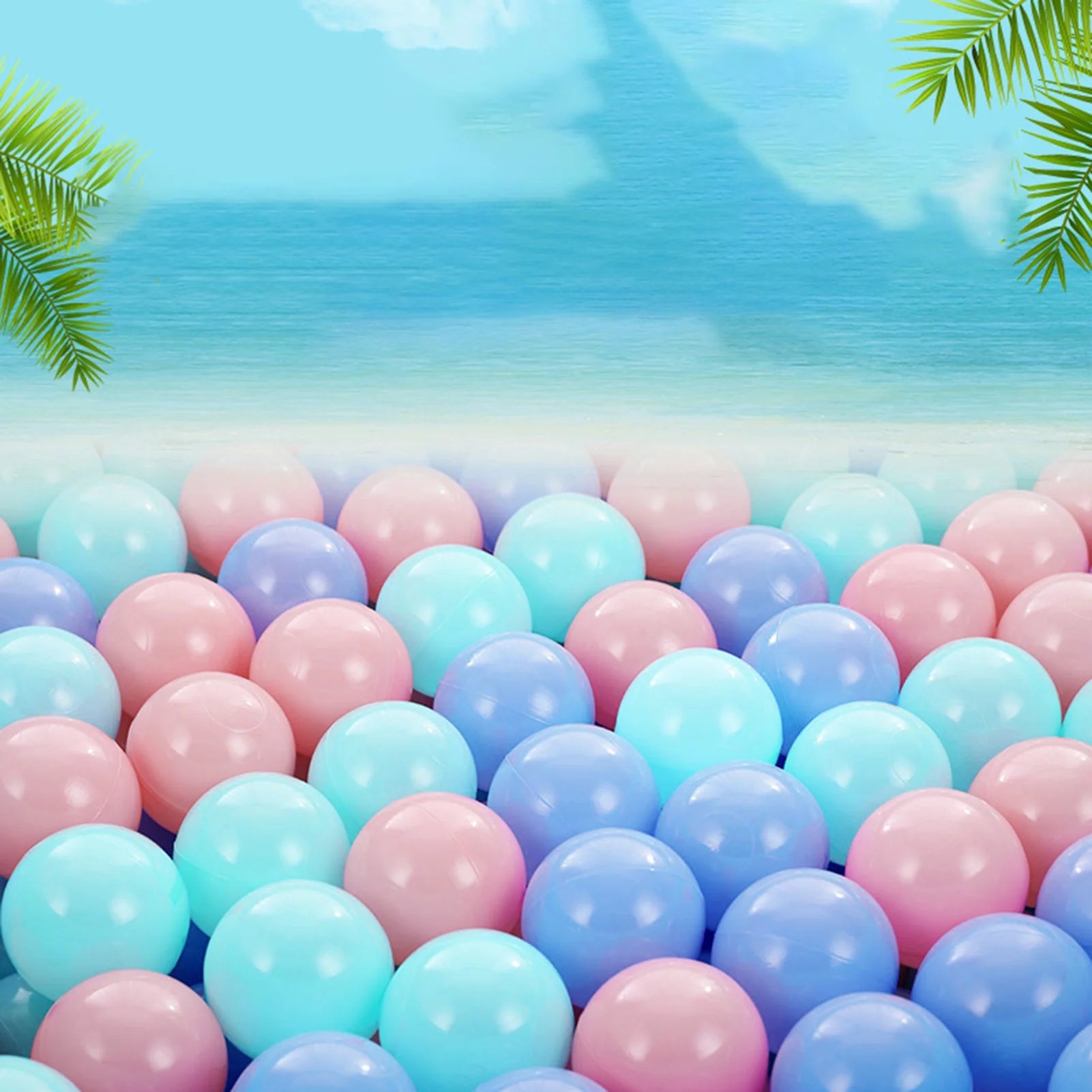100Pcs Crush Proof Plastic Ball Pit Balls Mixed Colors X9781