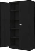 Metal Storage Cabinet with 4 Adjustable Shelves, 72 H, Black A6603