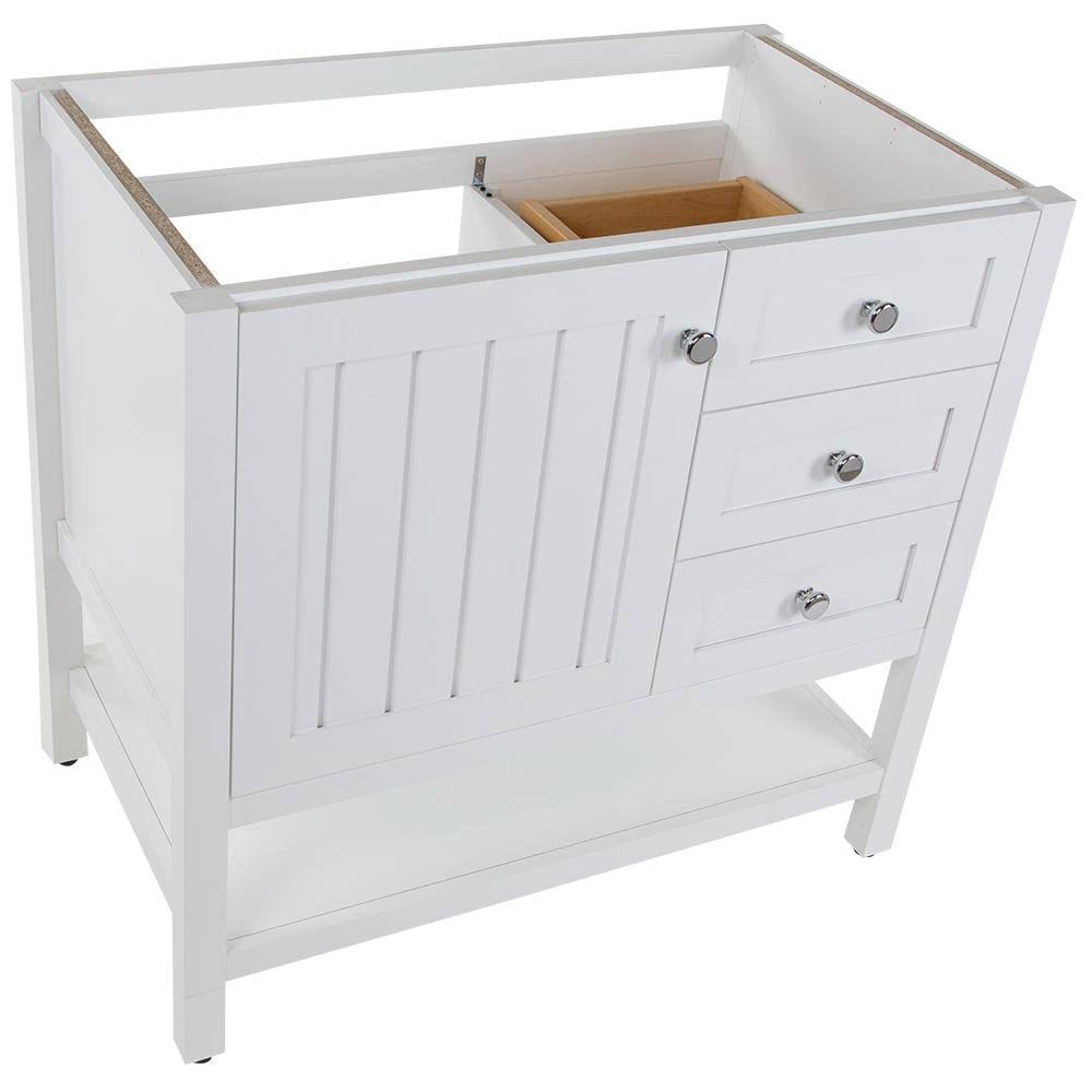 White 36 in. W x 22 in. D x 34 in. H Bath Vanity Cabinet R577826