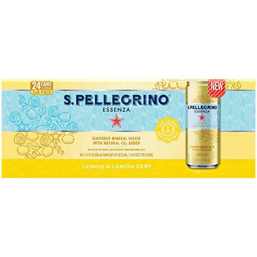 Lemon Zest Flavored Mineral Water, 11.15 fl oz. Cans (24 Count) M1503
